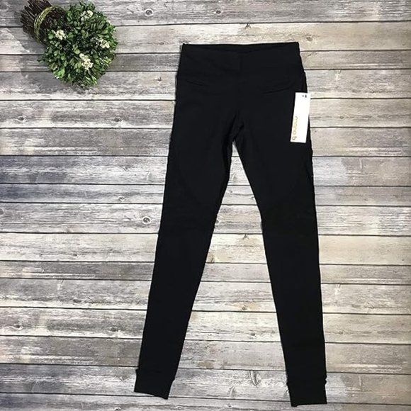 NWT Mono B Black Mesh High Rise Yoga Stirrup Leggings - Picture 5 of 7